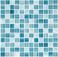 Inkline Collection INK-4102 Waterman Well 1 x 1 Aqua Glass Mosaic Tile
