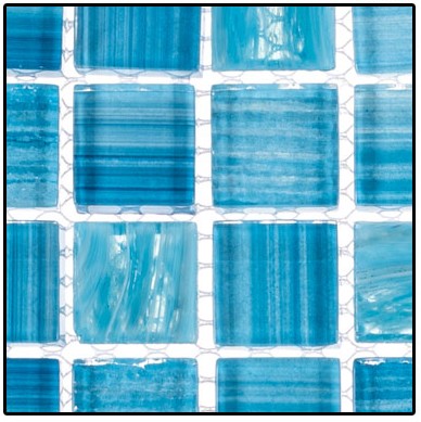 Inkline Collection INK-4101 Foray Forest 1 x 1 glass mosaic close up