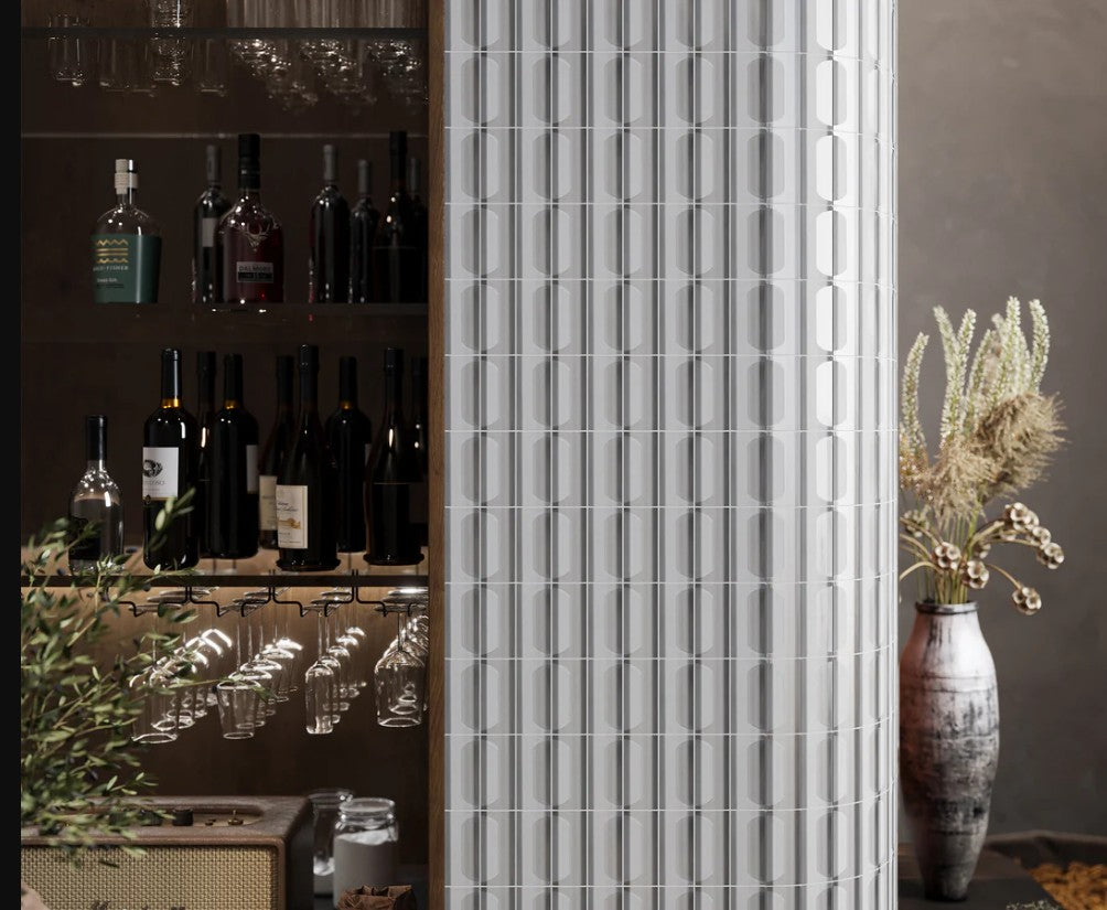 Jetson Moda JTM-5472 Robo Gleam accent wall tile install photo