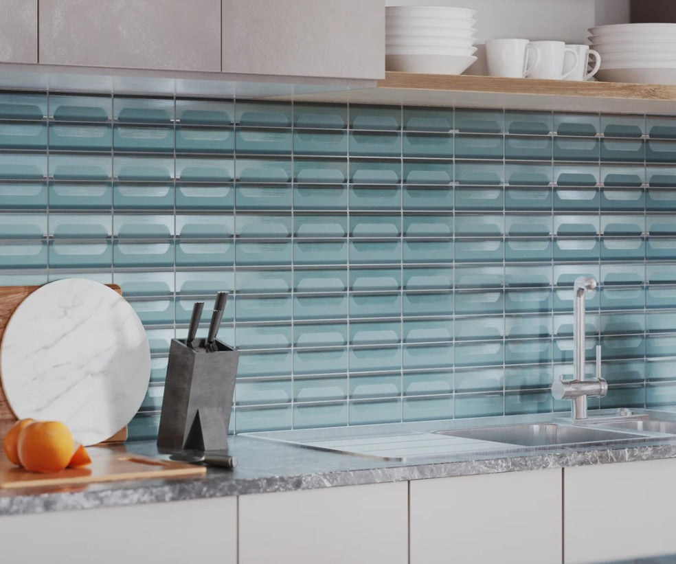 Jetson Moda JTM-5473 Barbera Teal Kitchen Backsplash install photo