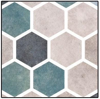 Karma Ridge Hexagon Mosaic Lotus Pond KR-1405 Close Up