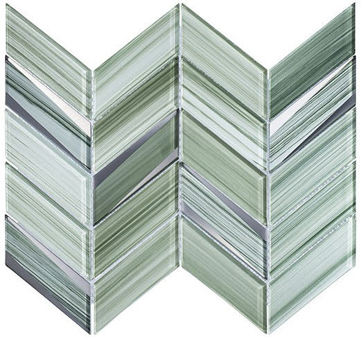 Kohala Collection Glass Chevron Mosaic Tile KLA-4704 Mahu Tropical