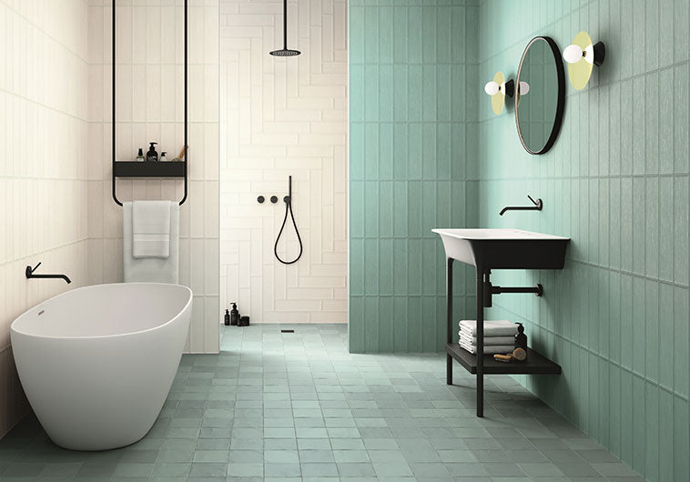 Lullaby Collection 4 x 16 LLB-4804 Bathroom Wall Tile Install photo