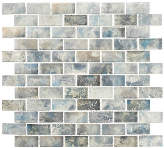 MKH-1604 Zeus Landing Mykonos Harbor glass mosaic tile