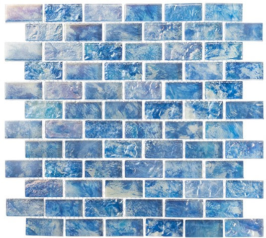 MKH-1605 Neon Waters Mykonos Harbor glass mosaic tile