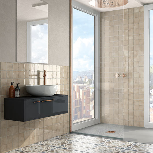 Manacor Beige Argile 4 x 4 MAN-26913 Shower Wall Install