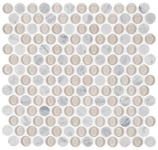 Marbello Series MRB3301 Bonbon glass and marble penny rounds