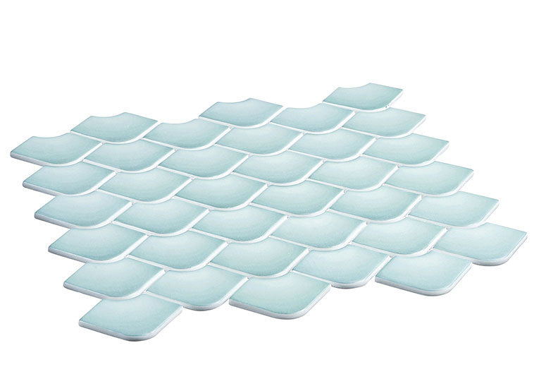 Mermaids Collection Fish Scale Tile MID-6083 Esmerald Side View Tile Choices