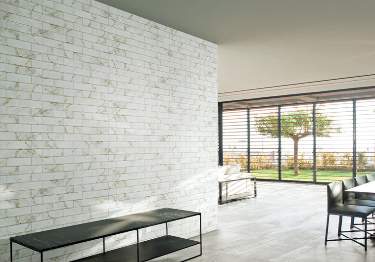 Michelangelo Basilica Lorenzo 2 x 6 Glass Subway Tile MCL-2162 Accent wall tile install