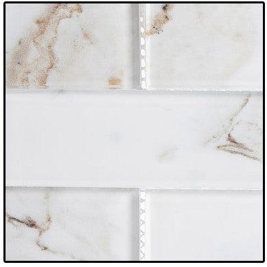 Michelangelo Basilica Lorenzo 2 x 6 Glass Subway Tile MCL-2162 Close Up