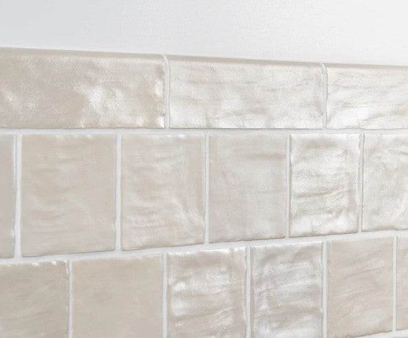 Equipe Myorka Cream 2 x 8 bullnose tile installed