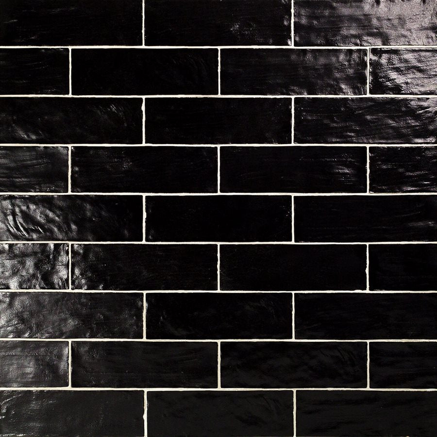 2 x 8 Myorka Black 2 x 8 ceramic tile color variation