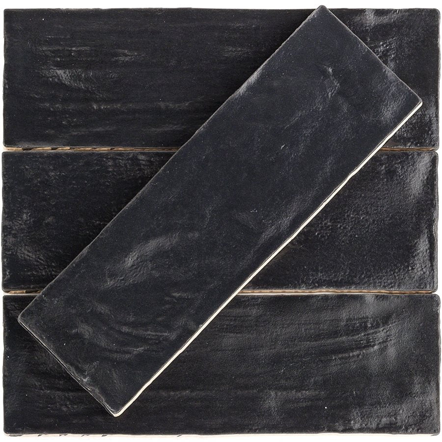 2 x 8 Myorka Black 2 x 8 ceramic tile group of 4 tiles