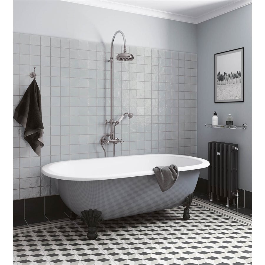 Myorka Blue 4 x 4 ceramic tile bathroom wall install