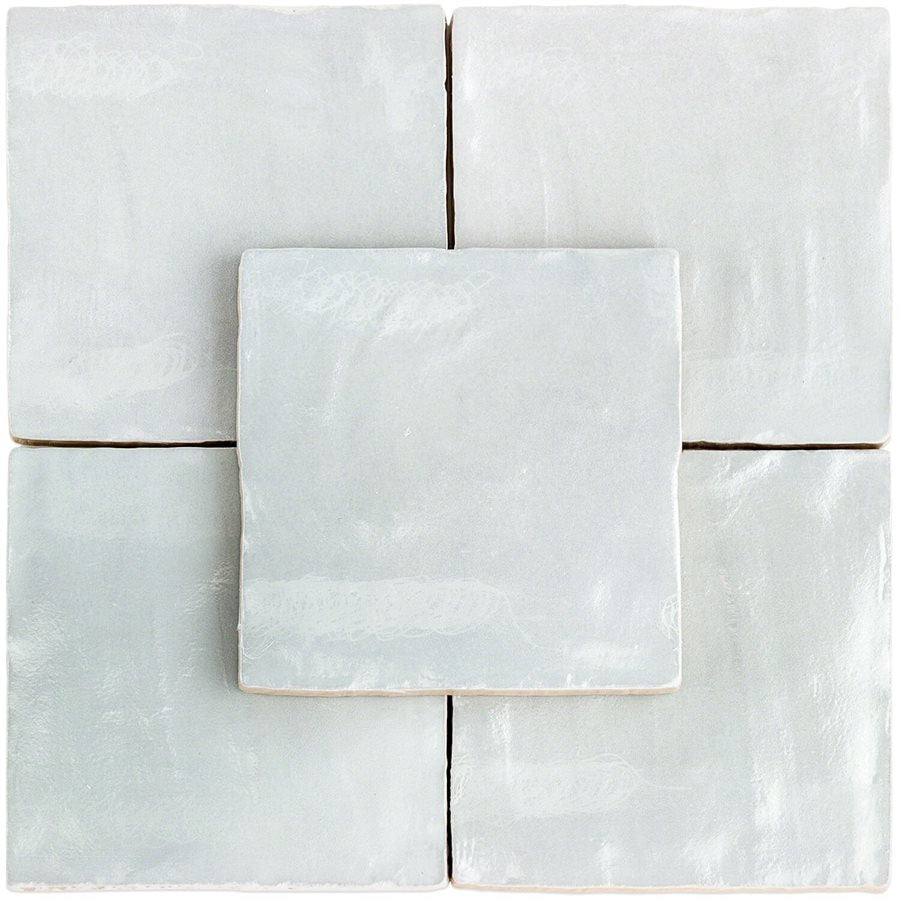 Myorka Blue 4 x 4 ceramic tile group of 5 tiles