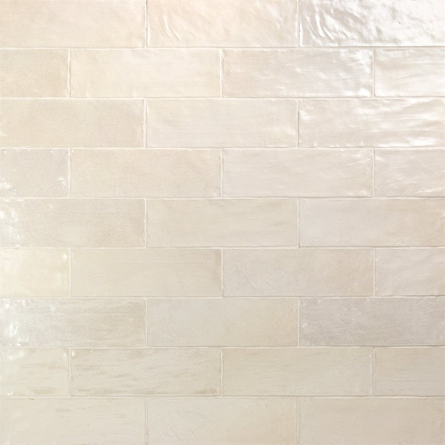 Myorka Cream 2 x 8 ceramic subway tile color variation