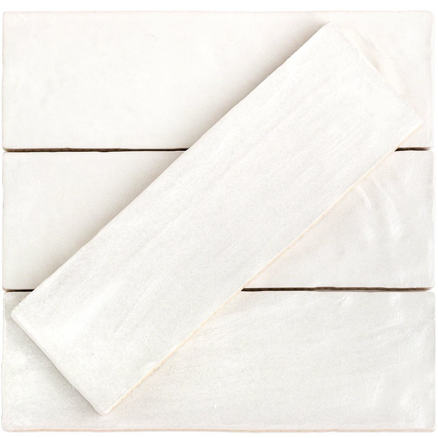 Myorka 2 x 8 White subway tile group of 4 tiles