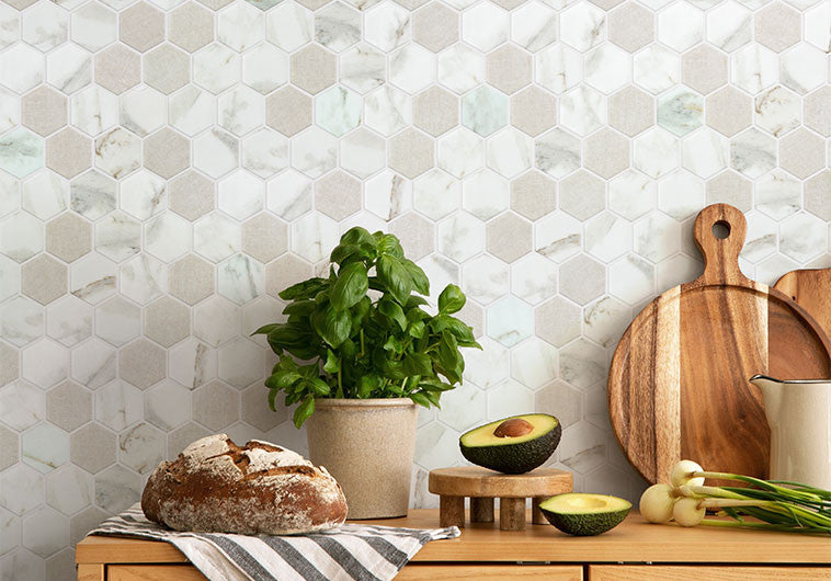 New Belfont Recycled Glass Tile Mosaic NBT-5431 Italica Charm Room Scene