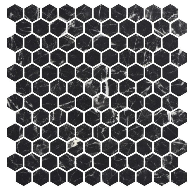 Onix Mosaico Matte Nero Marquina OM-HP1MMAR Hexagon