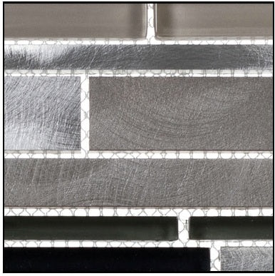 Orbit Series OS-1005 Metallic Weather Random Brick Mosaic Close Up