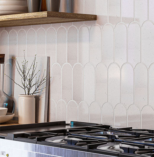 Popsicle Series Elongated Fish Scale Tile POP-6133 Nog Kitchen backsplash tiles