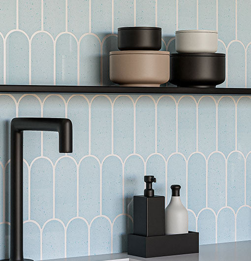 Popsicle Series Elongated Fish Scale Tile POP-6136 Krysta wall tile install