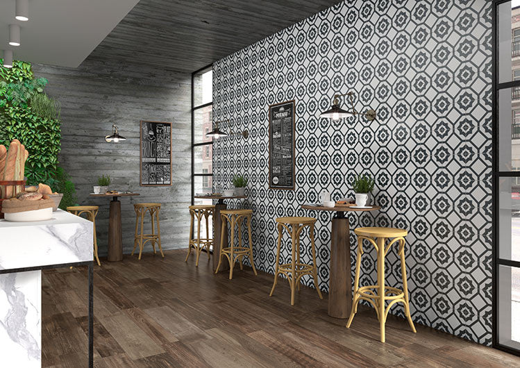 Retro Nueve 9208 Radiant Frame Pattern tile for accent wall