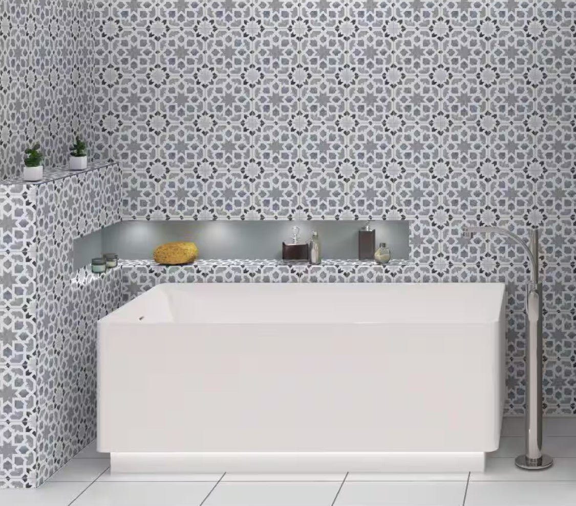 Retro Nueve 9217 Love Burst Pattern Tile tub wall surround