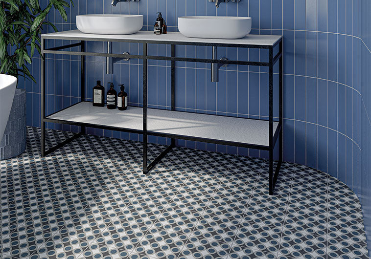 Riche Lafayette RHL-4905 Magnifique bathroom floor tile install