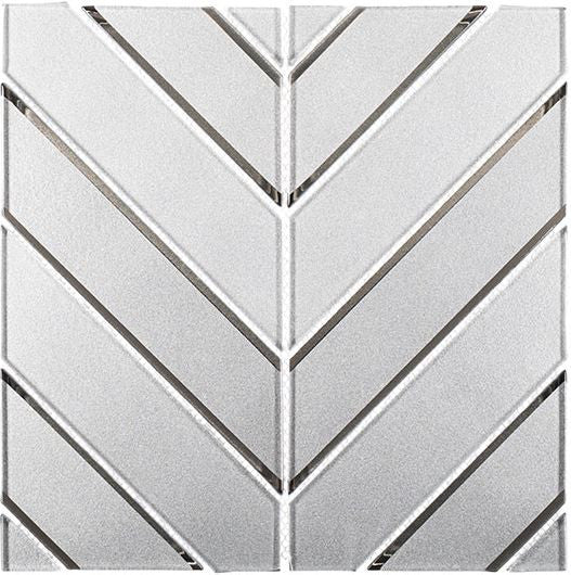 Slidorian Collection Glass Mosaic Pattern Tile SDR8101 Lily White
