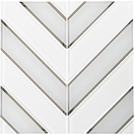 Slidorian Collection Glass Mosaic Pattern Tile SDR8103 Neutral Arrow