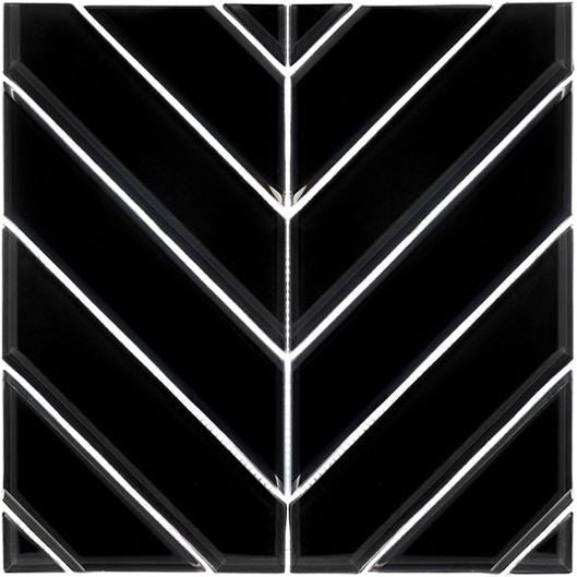 Slidorian Collection Glass Mosaic Pattern Tile SDR-8105 Midnight Arrow
