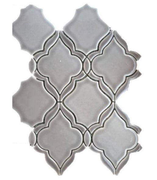 Chateau Series Arya Pattern PSY-963 Crackle Dove Gray Glossy Ceramic tile mosaic