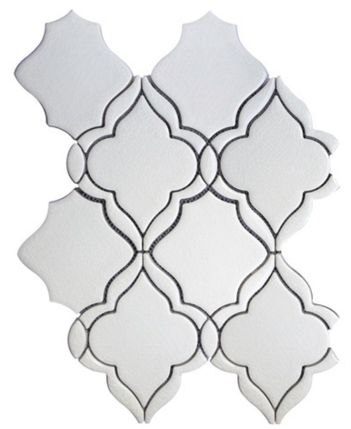 Chateau Series Arya Pattern PSY-960 Crackle White Glossy Ceramic tile mosaic