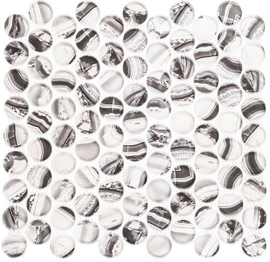 Spheres Collection penny round glass mosaic tile SRS-3804 Artik Blend