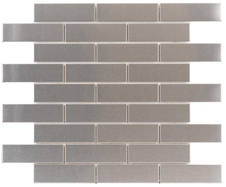 Stainless Steel 1 x 4 Brickset Mosaic 411-017