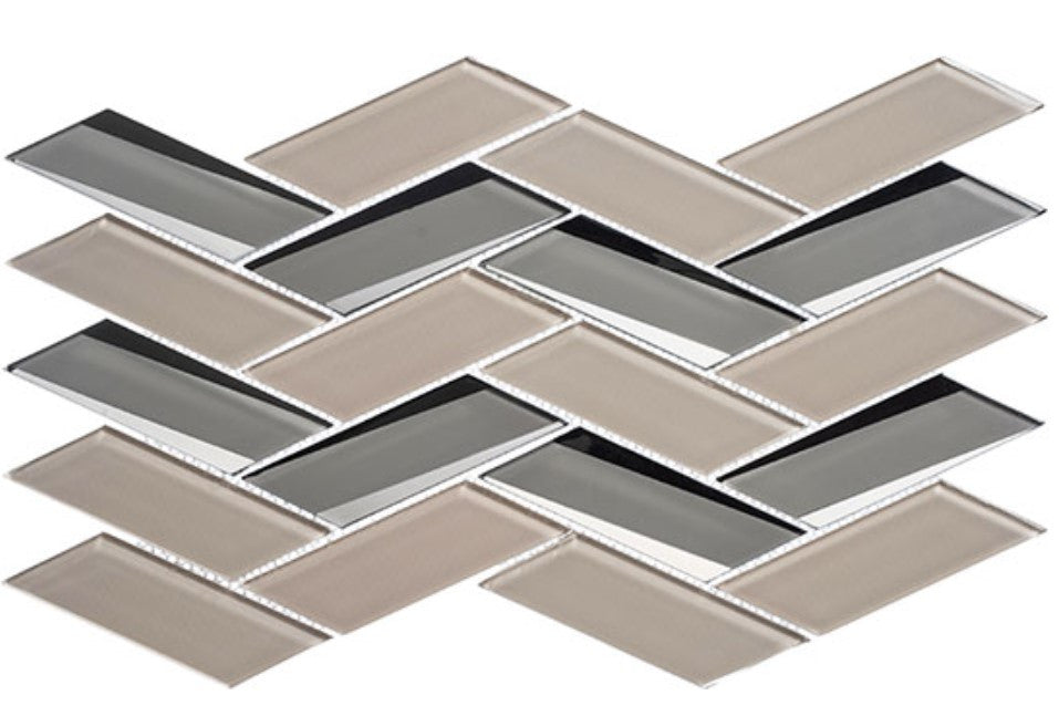 Tidal Waves Glass Mosaic Herringbone TW-711 Leeward Breakers
