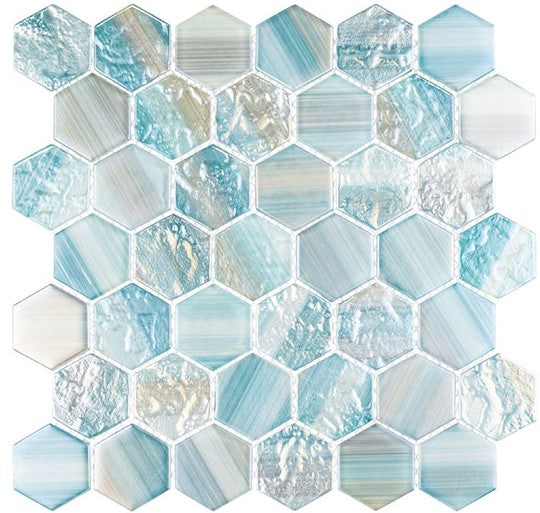 UPB-2102 Turk N Caicos Uptown Beach Series Glass hexagon Mosaic.jpg