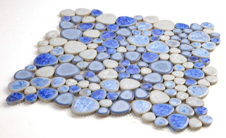 UT-3692 Sapphire Pebble Mosaic Tile Angle View