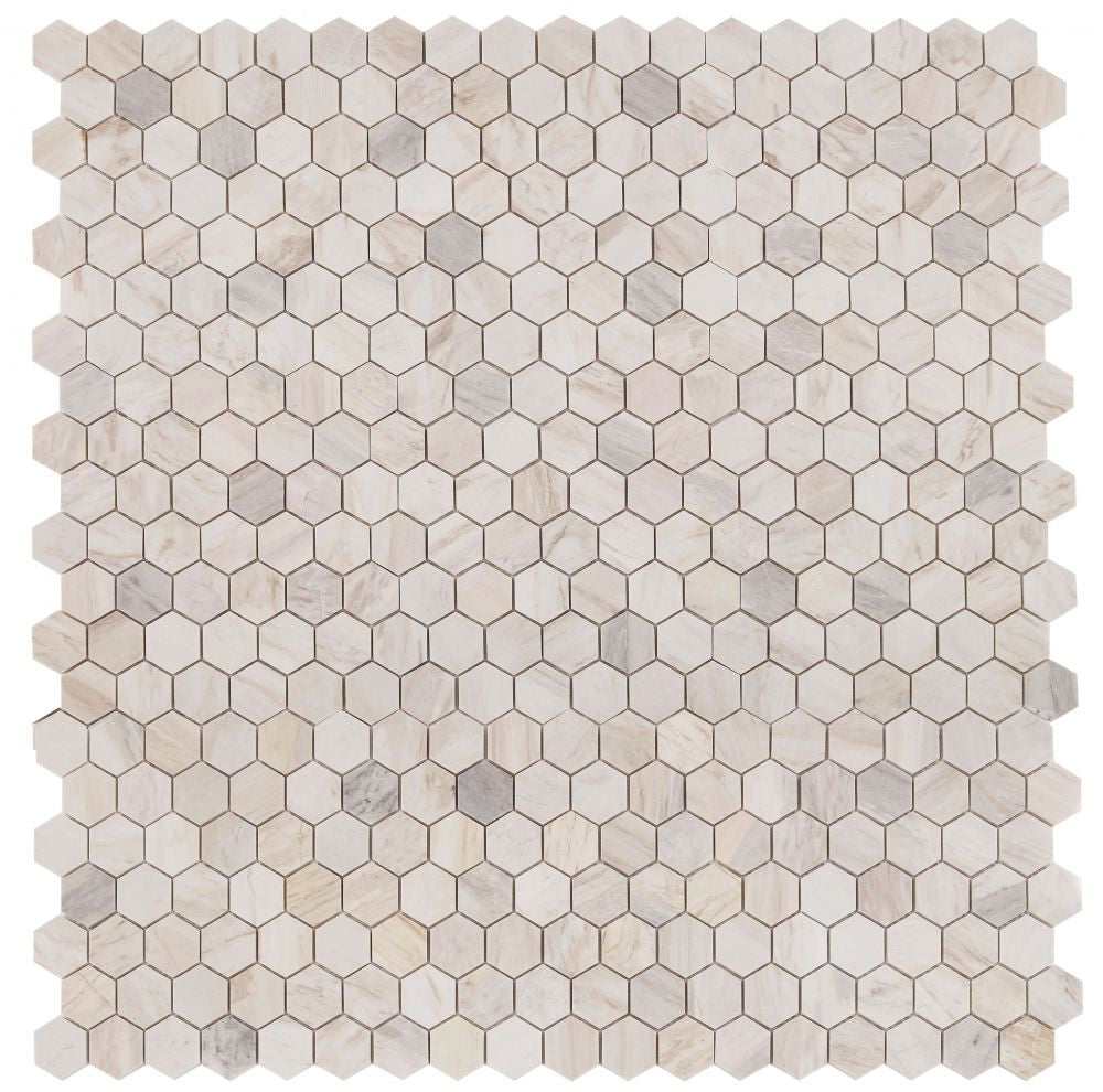 UT-3728 Eurasian Polished 2 x 2 Hexagon Marble Mosaic 9 sheets together