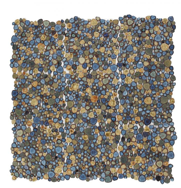 UT-433 Olive Pebble Mosaic Tile 9 sheets together