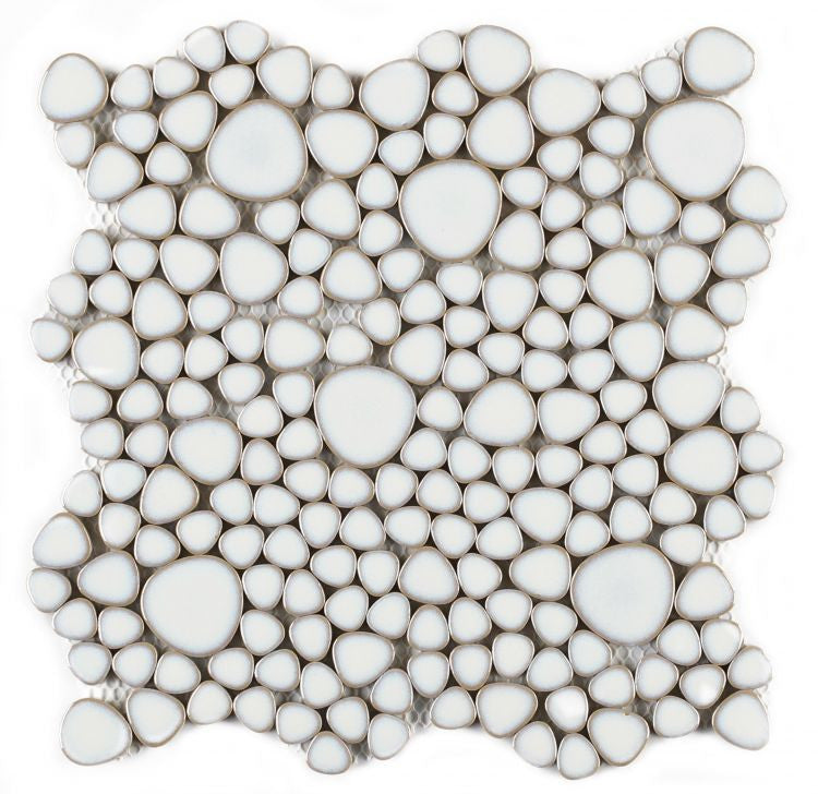 UT-439 Fancy White Pebble Mosaic Tile