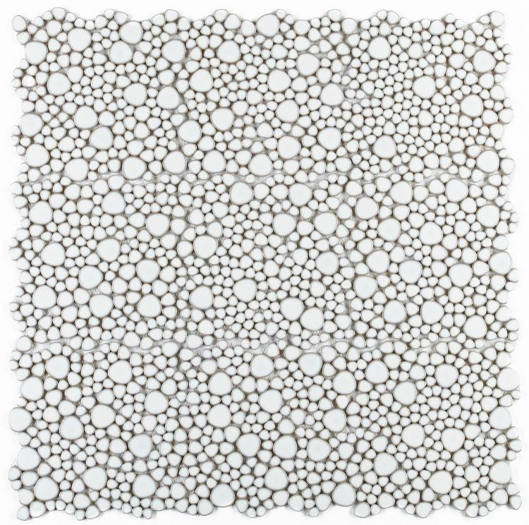 UT-439 Fancy White Pebble Mosaic Tile 9 sheets together