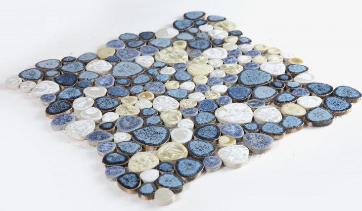 UT-604 Ocean Pebble Mosaic Tile Angle View