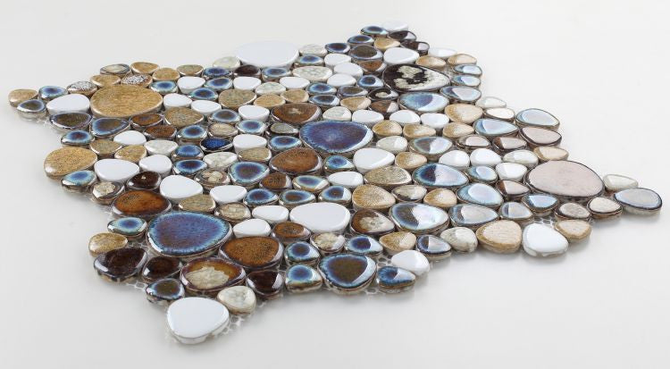 UT-705 Mango Pebble Mosaic Tile angle view