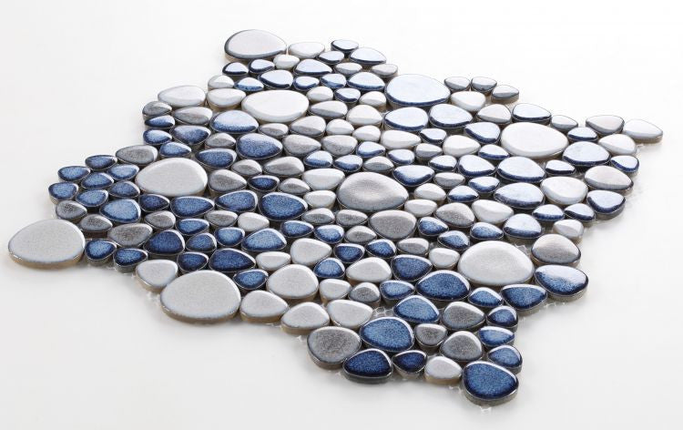 UT-838 Sky Pebble Mosaic Tile Angle View