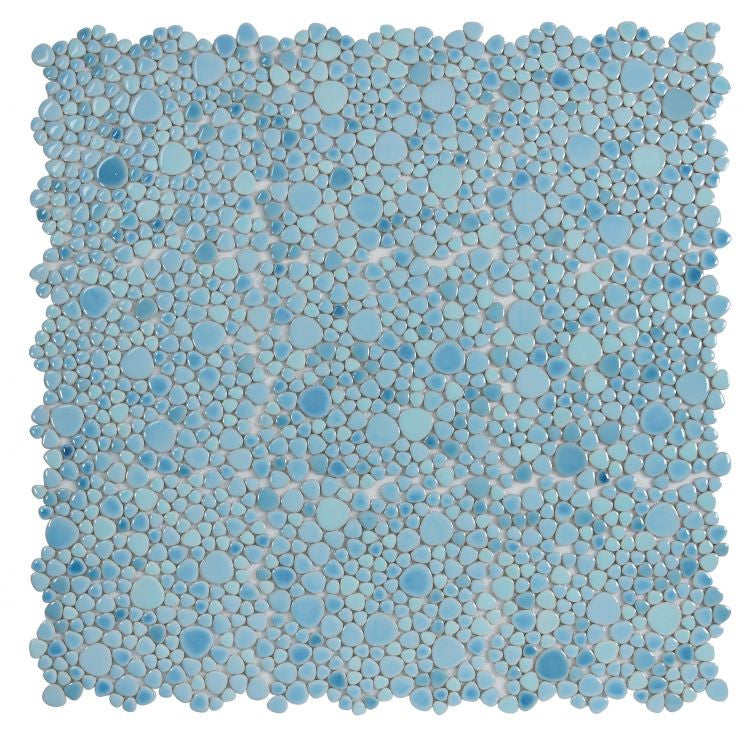 UT-894 Jewel Blue Pebble Mosaic Tile 9 sheets together