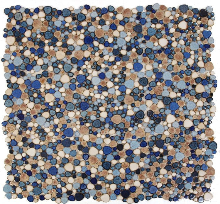 UTO-1092 Seaside Pebble Mosaic Tile 9 sheets together