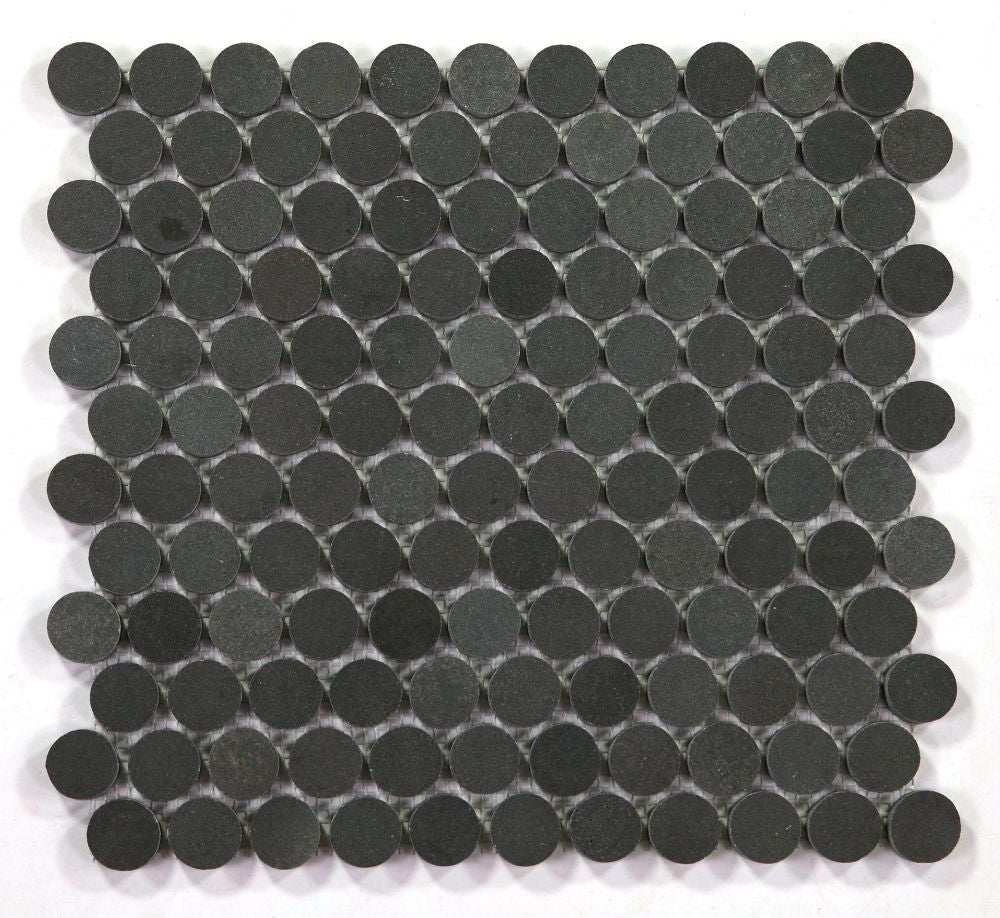 UT-3985 Basalt Penny Round Marble Mosaic Tile
