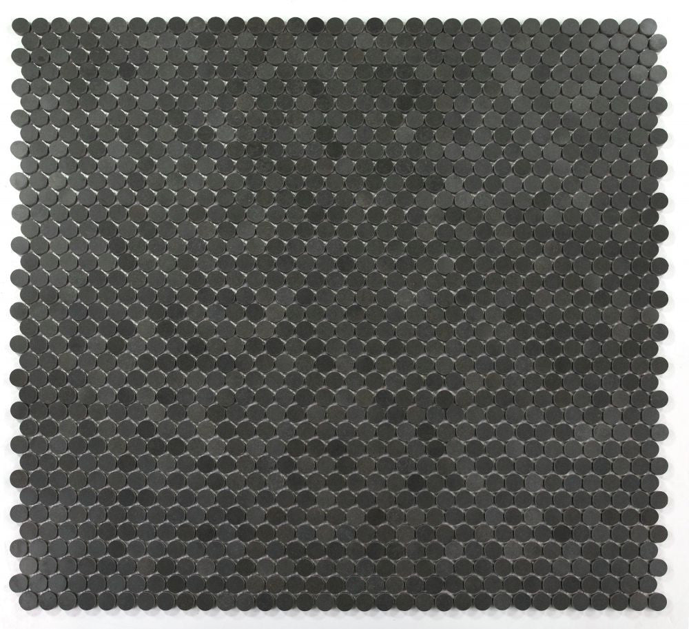 UT-3985 Basalt Penny Round Marble Mosaic Tile 9 sheets together